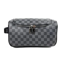 HORIZONPLUS EUROPE AND AMERICA GRID CHECK PLAID PATTERN MEN`S DOP KIT WASH BAG TOILETRY BAG TRAVEL ACCESSORIES Special Purpose Bags HORIZONPLUS EUROPE AND AMERICA GRID CHECK PLAID PATTERN MEN`S DOP KIT WASH BAG TOILETRY BAG TRAVEL ACCESSORIES Special Purpose Bags