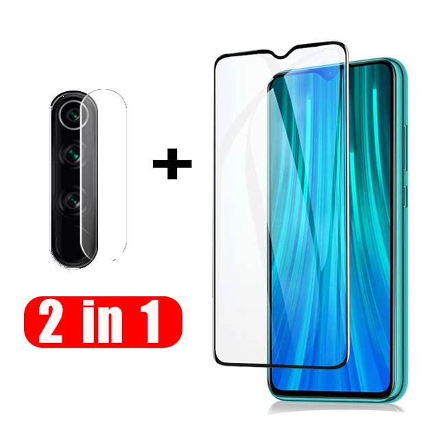 2 in 1 2в1 стекло для камеры Xiaomi redmi note 8 pro Защитная линза для экрана на redmi note 8 pro mi 9t mi 9t защитное стекло - Цвет: 2 in 1
