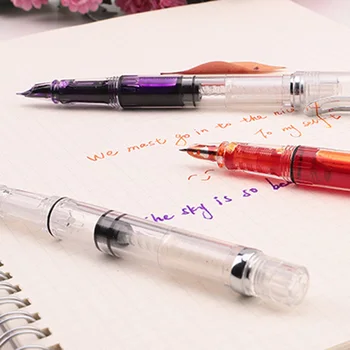 

1Pc Curved Tip Art Fountain Pens Creative Transparent Calligraphy Pens For School Writing Office Supplies Korean Stationery