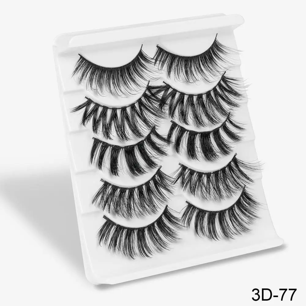 3D-77 5/20 пар 3D норковые ресницы ручной работы Макияж 3D норковые ресницы натуральные накладные ресницы длинные накладные ресницы искусственные ресницы - Цвет: 3D-77