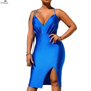 

2020 Womens Dress Summer Midi Dress Party Strap V-neck Backless Femme Bandage Dress Beach Sexy Night Club Dress Elegant Vestidos