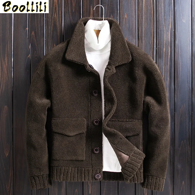 

Boollili Sheep Shearing Wool Jacket Autumn Winter Real Fur Coat Men Plus Size Double-sided Wear Abrigo Hombre