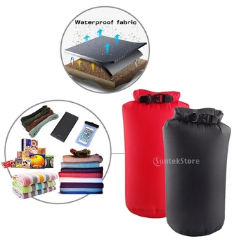 

2 Pcs Waterproof Bag Swimming Canoeing Dry Storage Kayaking Pack Red&Black