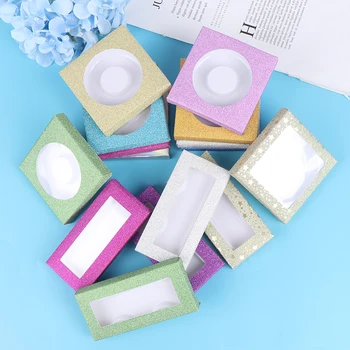 

10 Set Packing Box For Eyelash Blank Eyelashes Package White Tray Eyelashes DIY Flash Packing Box Random Multicolor Paper Box