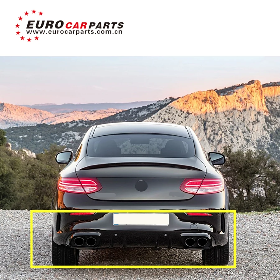 Диффузор и наконечники глушителя C class w205 C43 для C200 C260 C300 купе седана задний