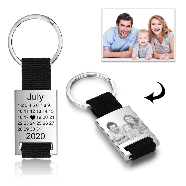 Personalized Photo Calendar Keychains for Men 2