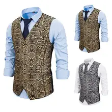 PUIMENTIUA New Male Gold Steampunk Slim Fit Single Breated Wedding Sleeveless Slim Fit  Vests For Men Single Buttons Waistcoat