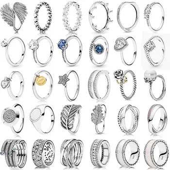 

Original 925 Sterling Silver 1: 1 PAN Ring with Original Engraved Woman Jewelry Gift Wedding Party Jewelry Free Shipping