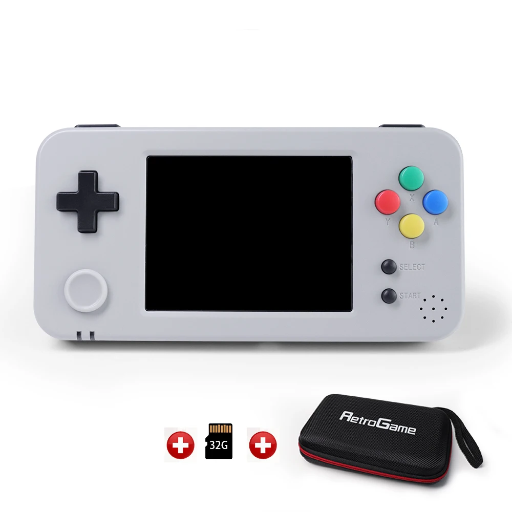 Grey Bundle GKD 350 H-GameKiddy RG350 H ips Ретро игры видео игровая консоль PS1 игра 3,5 дюймов портативные игры RG350H - Цвет: Grey Bundle
