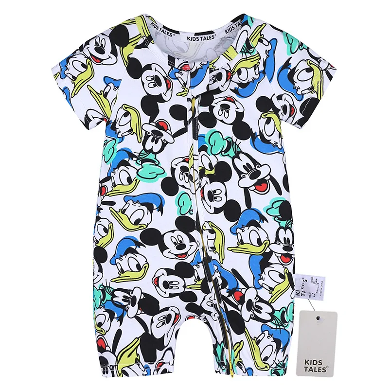 Одежда с Микки Маусом для маленьких мальчиков; одежда для маленьких девочек; хлопковые комбинезоны; roupas bebes; комбинезон с Минни для младенцев; Одежда для новорожденных детей - Цвет: HY2421G