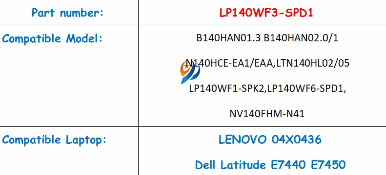 72% Цвет экран ноутбука LP140WF3-SPD1 подходит B140HAN01.3 LTN140HL02FOR LENOVO 04X0436 Dell Latitude E7440 E7450 1920*1080 30PIN