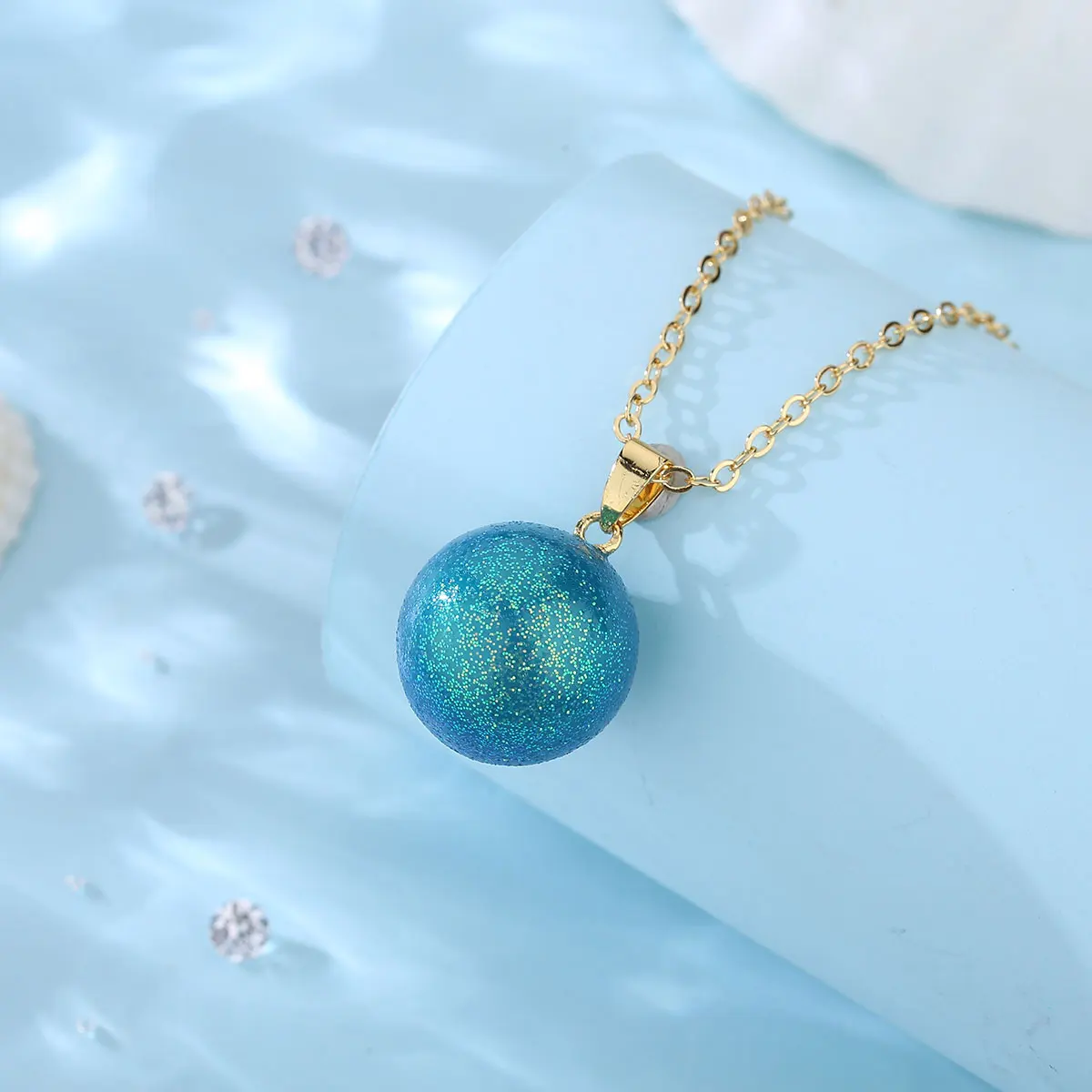 Eudora Harmony Ball Blue Pregnancy Chime Ball Angel Caller Bola Pendant Necklace Fina Fashion Jewelry for Women Gift n14n382G