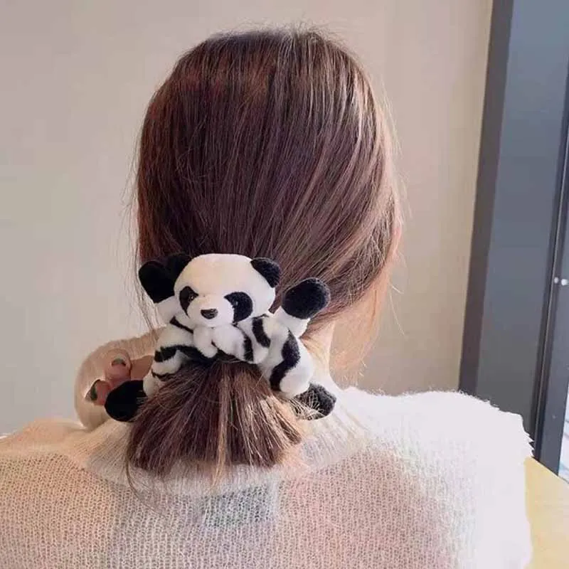 Новые женские милые резинки для волос с рисунком панды украшения модные
