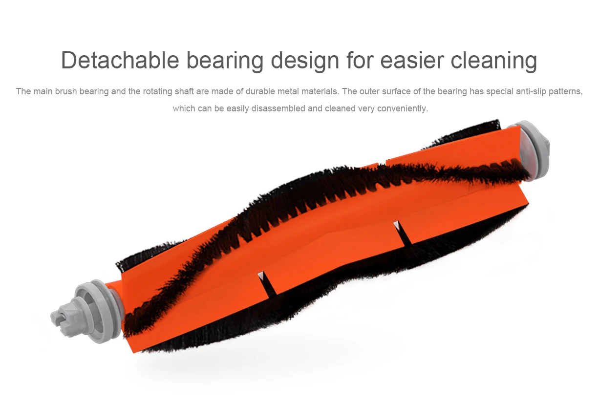 Noir 1 Brosse Rouleau Principale + 2 Brosses Latérales De Rechange Pour