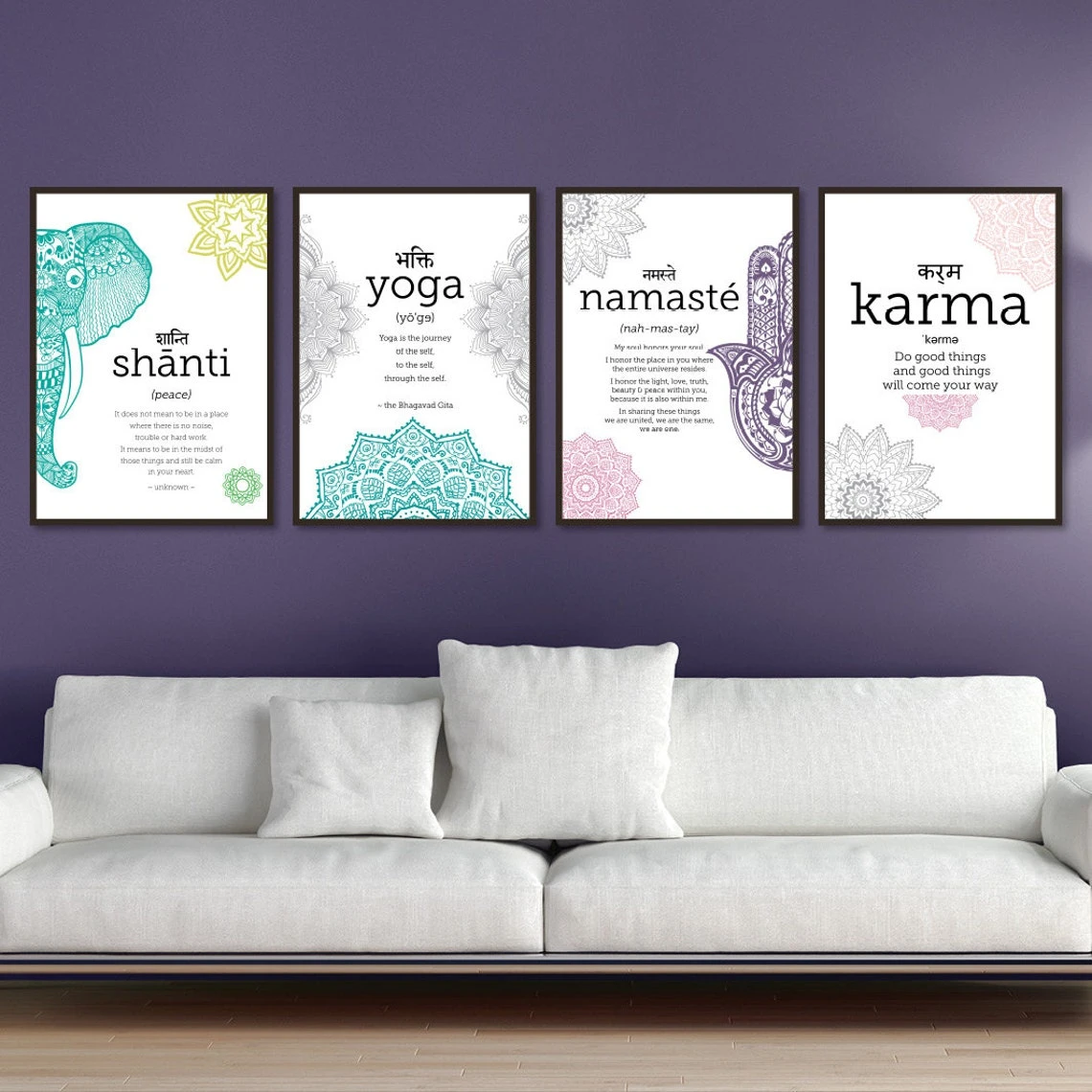 Home Exercise Gym Yoga Ashtanga Poster Quote Karma Quote Yoga Inspirational Words Large Artwork Yoga Room Wall Art Decor Canvas Painting Calligraphy Aliexpress
