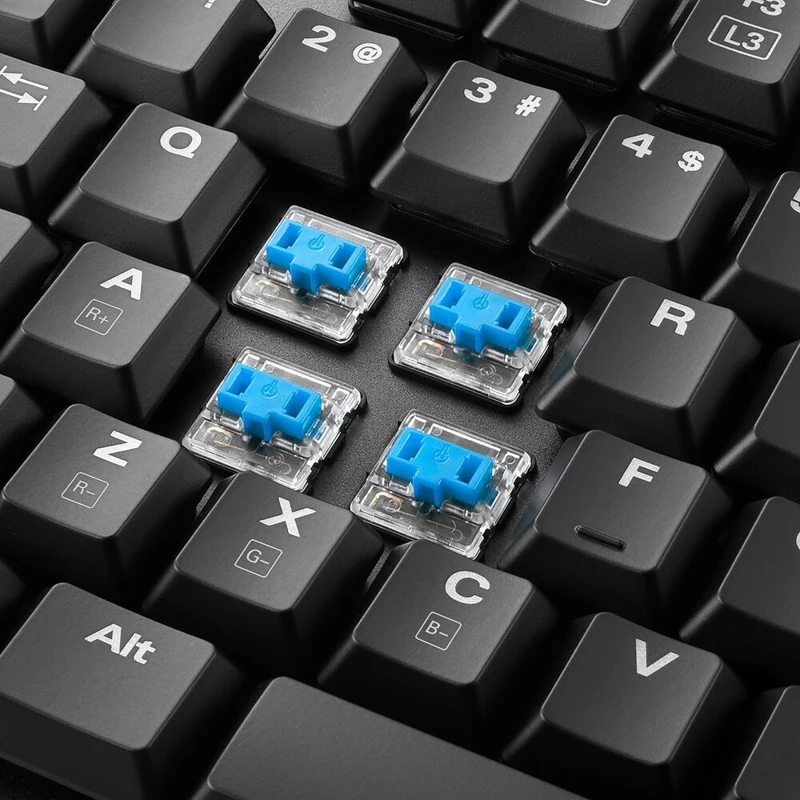 Клавиатура Sharkoon PureWriter TKL RGB Blue механическая, Kailh Blue, проводная, подсветка RGB, USB, цвет: черный