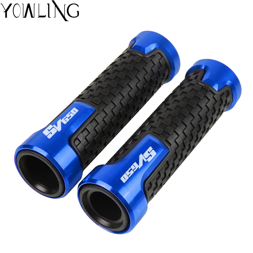 

7/8" Handlebar Grips CNC+Rubber Handle Ends for Suzuki SV650 sv650s SFV650 1999-2018 2001 2002 2003 2004 2005 2006 2007 2008