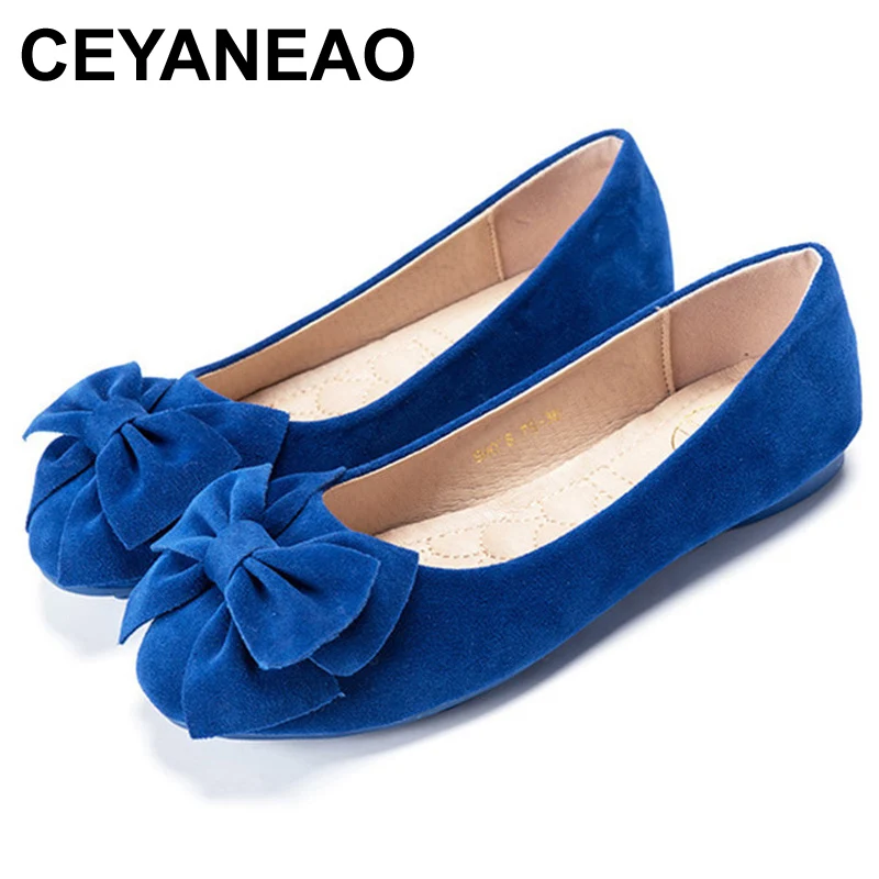 

CEYANEAO new basic fashion flat shoes fashion cute casual foot girl ladies bow new big size 34-43 women shoes