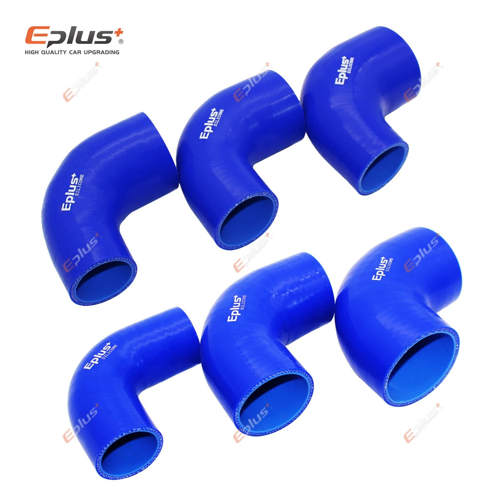 EPLUS Universal Silicone Tubing Hose Connector Intercooler Turbo Intake Pipe Coupler Hose 90 Degrees Multiple Sizes Blue