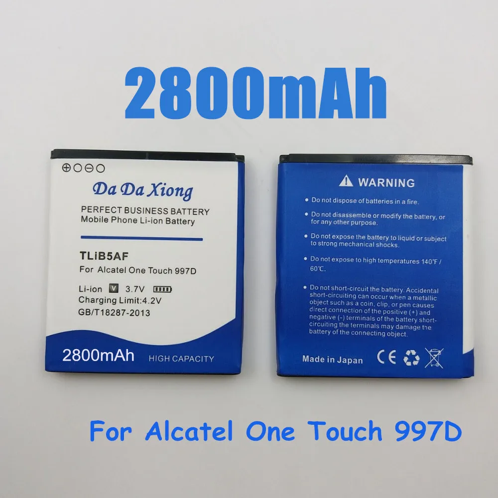 Аккумулятор Da Xiong 2800 мАч TLiB5AF для Alcatel C5 OT5036 OT5036D OT-5036 TCL S800 S710 997D OT-5036D OT997 5037 5037D |