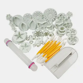 

46pcs/set Fondant Cake Decorating Sugarcraft Plunger Cutter Tools Mold Cookies Full Set Mold