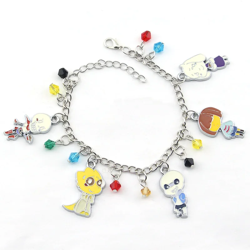 Аниме игра «Undertale» металлический браслет Frisk/Sans/Toriel/Papyrus/Alphys Модный кулон для сумки с аксессуарами для косплея в подарок