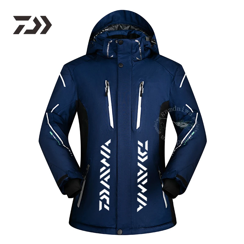 

Winter 2019 Daiwa Outdoor Men Fishing Clothes Windproof Keep Warm Patchwork Unisex Winter Fishing Suits for Hiking Camping