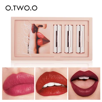 

O.TWO.O Fashion Makeup Lipstick Set Women Sexy Lip Stick kit Gift High Quality Waterproof Matte Lipsticks Cosmetic Set 3 Colors