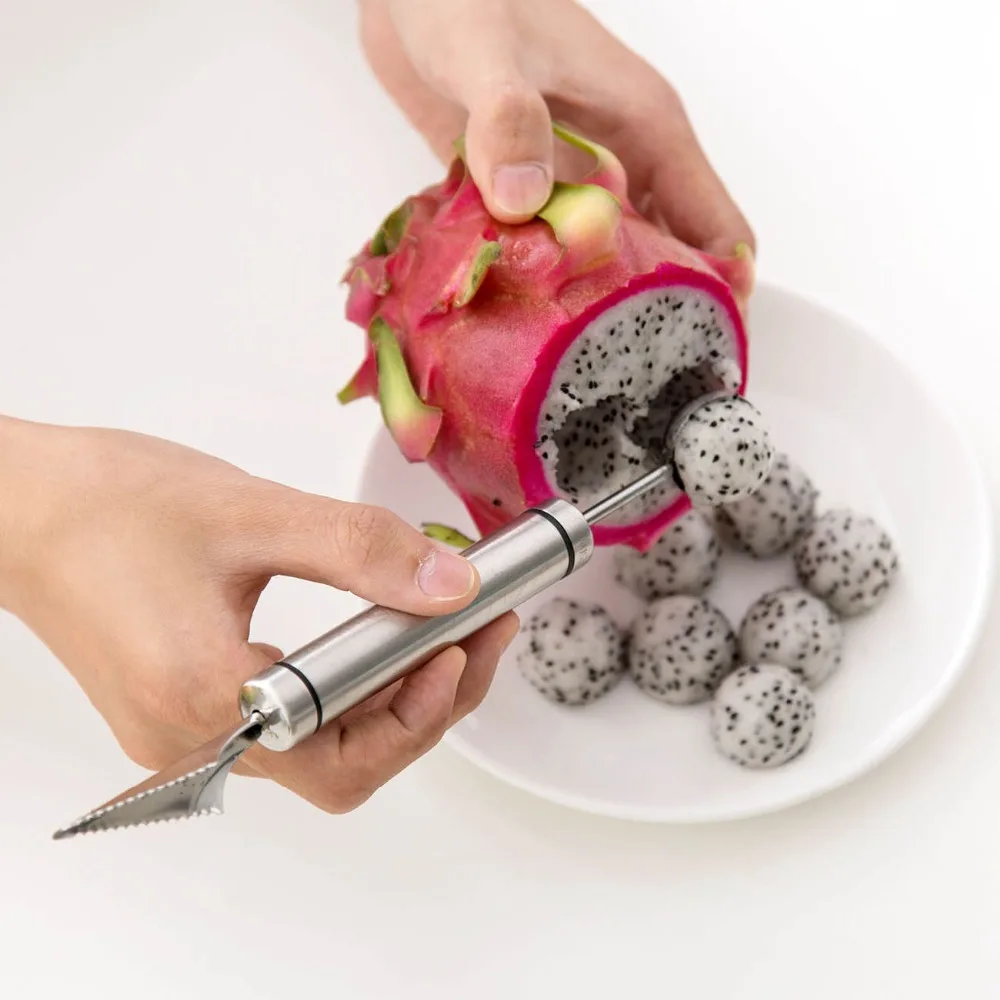 Stainless Steel Baller Fruit Carving Knife DIY Fruit Ice Cream Dig Ball Scoop Sculpture Melon Scoops Ballers Kitchen Gadgets