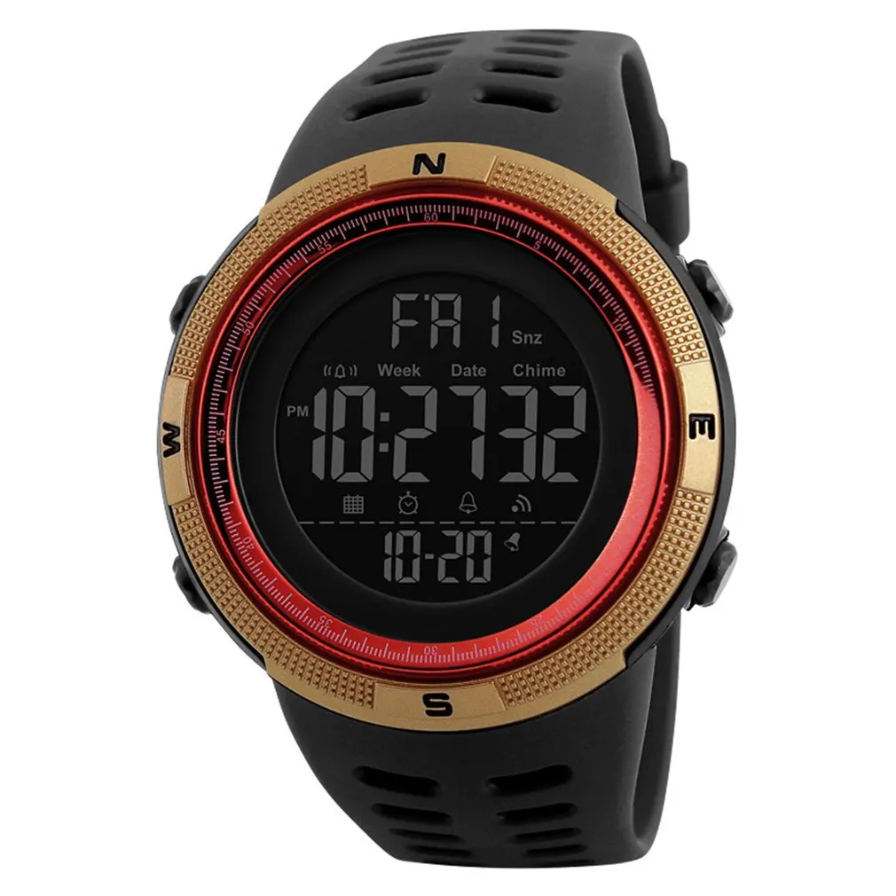 6 Outdoor Fashion Sports Watch Men's Multi-function Watch Alarm Clock 5Bar Waterproof Digital Watch - Color: 6