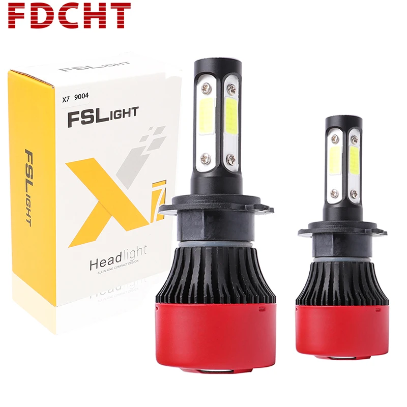 FDCHT COB h7 h4 h11 h1 hb4 h3 супер турбо светодиодная автомобильная лампа h8 hb3 9005 hir2 9006 24 в 12 В