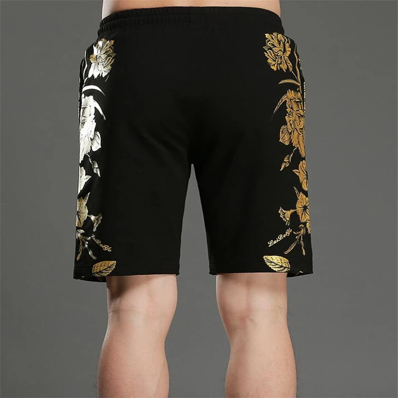Высококачественные мужские шорты из хлопка с принтом, повседневные мужские шорты