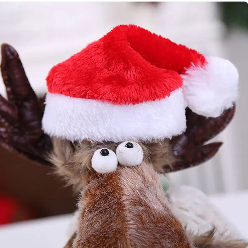 1pc Christmas Pet Santa Hat Small Puppy Cat Dog Cap for Home New Year Decoration Pet Gift Navidad Holiday Party Supplies