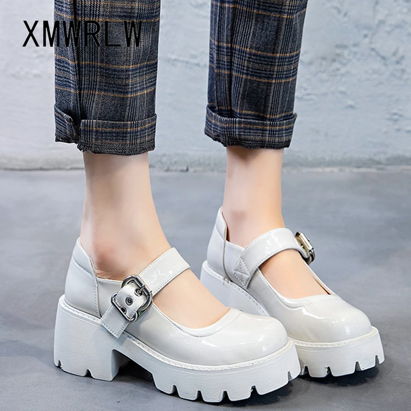 

XMWRLW Genuine Leather Women Summer Sandals Fashion Buckle High Heels Shoes For Women Sandals Rubber Sole Female Summer Shoes