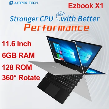 Jumper Ezbook X1 Laptop 11.6 Inch 6GB RAM 128 ROM Intel Quad Core CPU FHD 1920*1080 IPS Touch Screen 360° Rotate Notebook 1