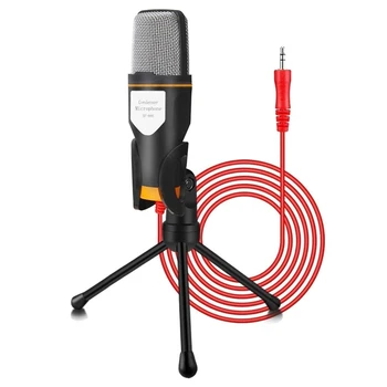 

3.5mm o Wired Stereo Capacitor with Stand Microphone for PC Mobile Phone Live Singing Bar Karaoke Laptop