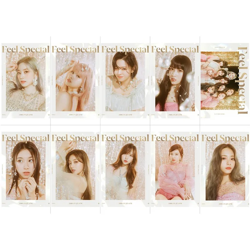 10 шт./компл. K-pop два раза мини-альбом "Feel Special" Серия пользовательские наклейки для карт модные Кристальные липкие фотокарты наклейки для автобусных карт