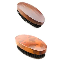 Wooden Handle Makeup Beard Mustache Brush for Men Wild Boar Bristle Hand Combs