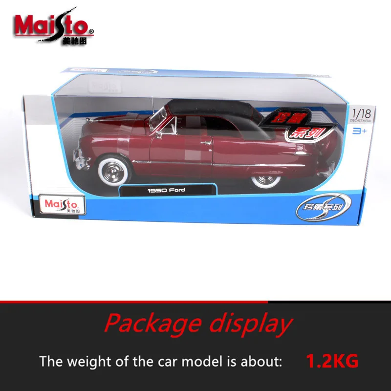 Maisto 1:18 1950 Ford, Мягкий Топ, модель автомобиля из сплава, модель автомобиля, моделирование, украшение автомобиля, коллекция подарков, игрушка для литья под давлением, модель игрушка для мальчиков