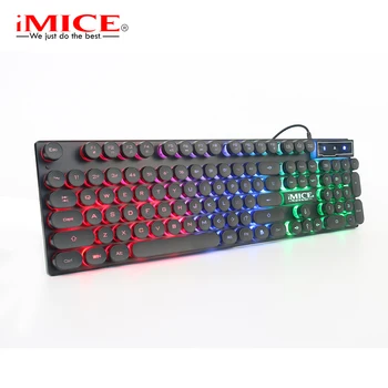 

Membrane Wired Gaming Keyboard Limitation Mechanical Feeling Backlit Keyboards USB 104 Keycaps Waterproof Computuer Keyboard