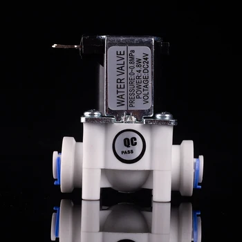 

1/4'' 3/8'' OD PE Tube Plastic NC Solenoid Valve 24V DC Electric Controller Quick Hose Connection for RO Water Osmosis System
