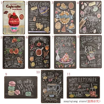 

Vintage Metal Tin Sign Cupcake Cake Pie Dessert Metal Retro Home Kitchen Cafe Restaurant Bar Pub Bakery Supermarket