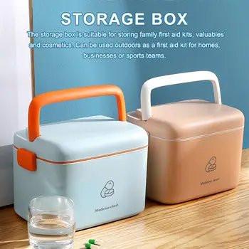 

Portable Family First Aid Box Large Capacity Storage Box Multi-Functional Medicine Cabinet Family Emergency Kit Box Organizer