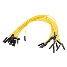 15 шт. 20 см длина двойная головка 1pin гнездовой разъем Соединительный кабель желтый