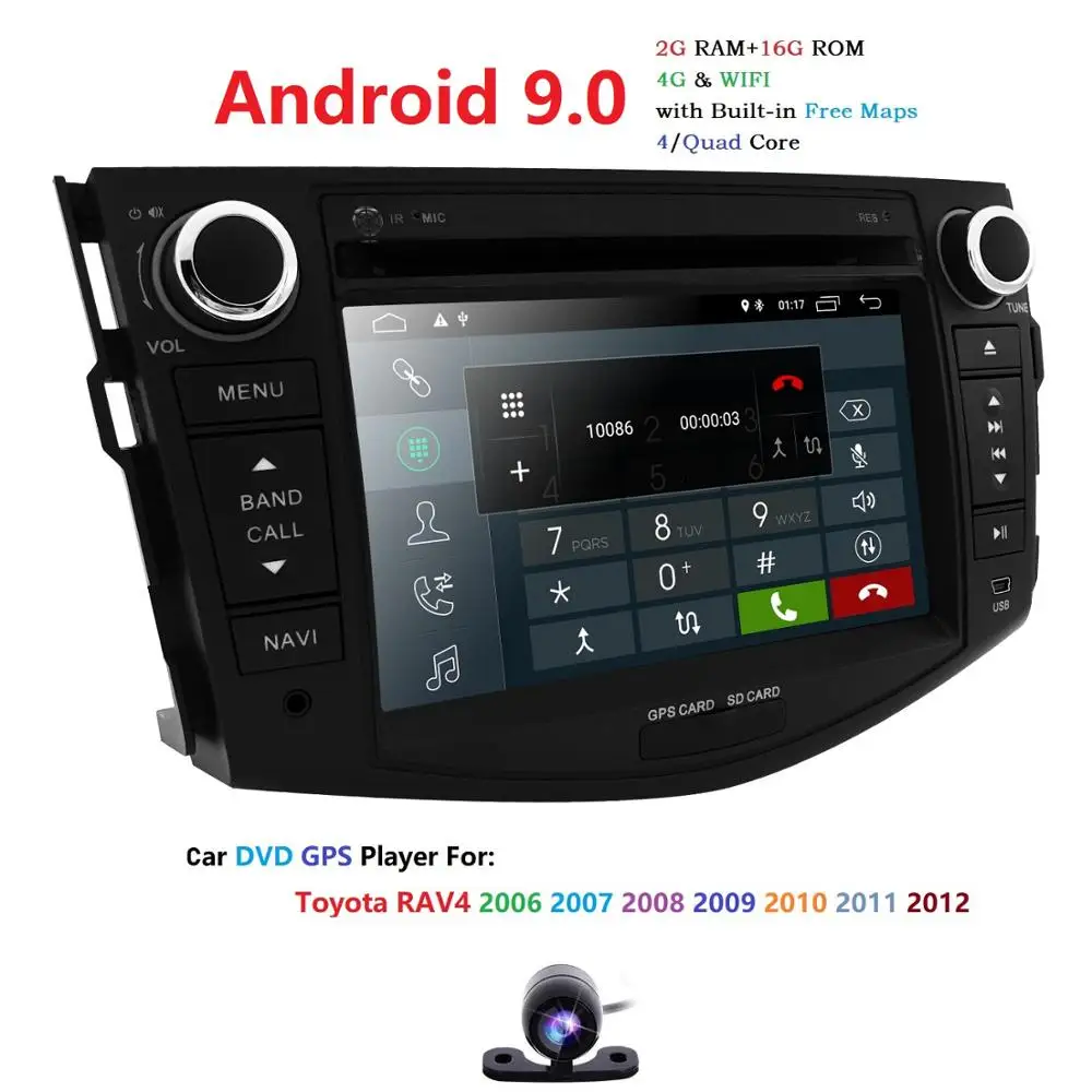 

Hizpo 7'' 2Din Android 9.0 Car DVD Radio Player multimedia GPS Navigation for Toyota rav 4 RAV4 Audio Stereo RDS Wifi 4G SWC DAB