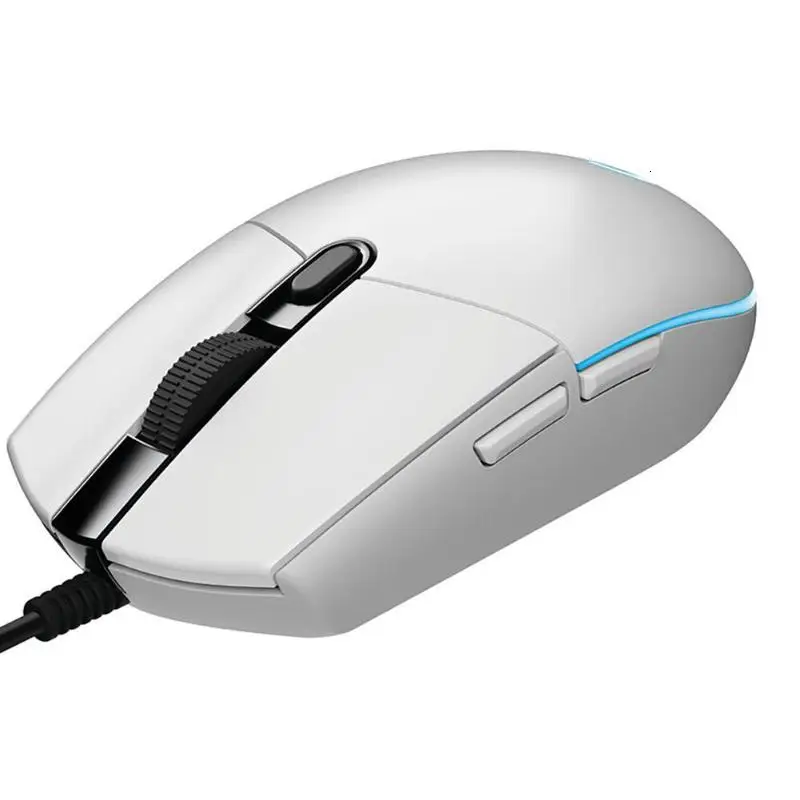 Игровая мышь logitech G102, программируемая, 6 кнопок, RGB светильник 6000 dpi, usb-кабель, игровая мышь для ноутбука - Цвет: White