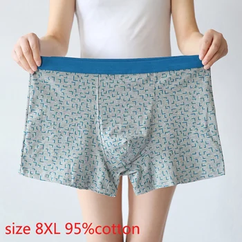 

new arrival Men Youth super Large 95%Pure Cotton Mid waist Flat Corner Mens Underwear Boxers plus size 8XL