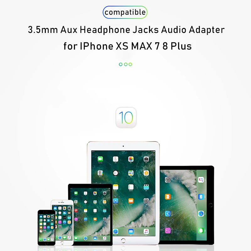 Для iOS 12 11 адаптер для наушников для iPhone 7 8 6 XS AUX адаптер для Lightning Female до 3,5 мм Мужские Адаптеры кабель для подключения наушников
