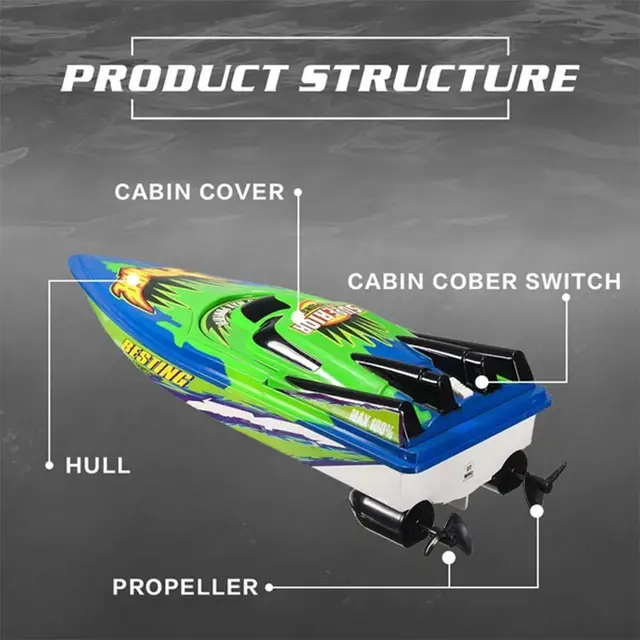30km/h RC Boat High Speed Racing Rechargeable Batteries Remote Toys Two Gifts Control For Children Christm Boat Kids Colors H7T5 4