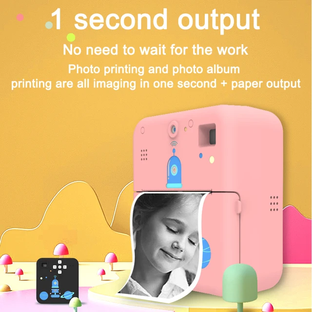 32GB Card Bluetooth Kids Camera Instant Print Camera for Children Label Printer No Screen Photo Camera Toys with Printing Paper 2